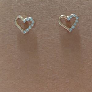 No Boundaries Gold Heart Crystal Stud Earrings - Women Jewelry